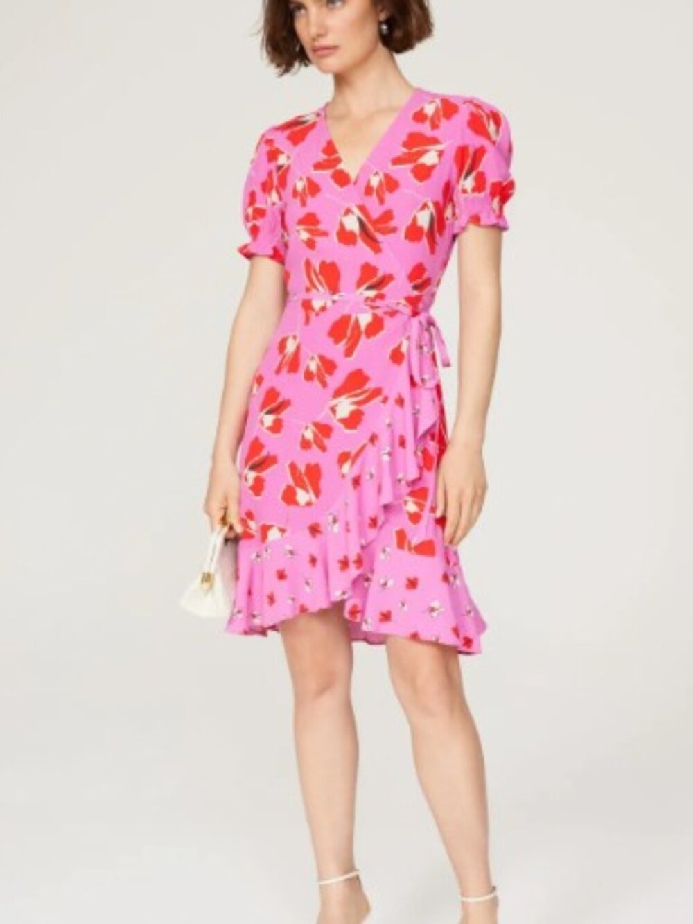 Diane von Furstenberg Emilia Floral Mini Wrap Dress